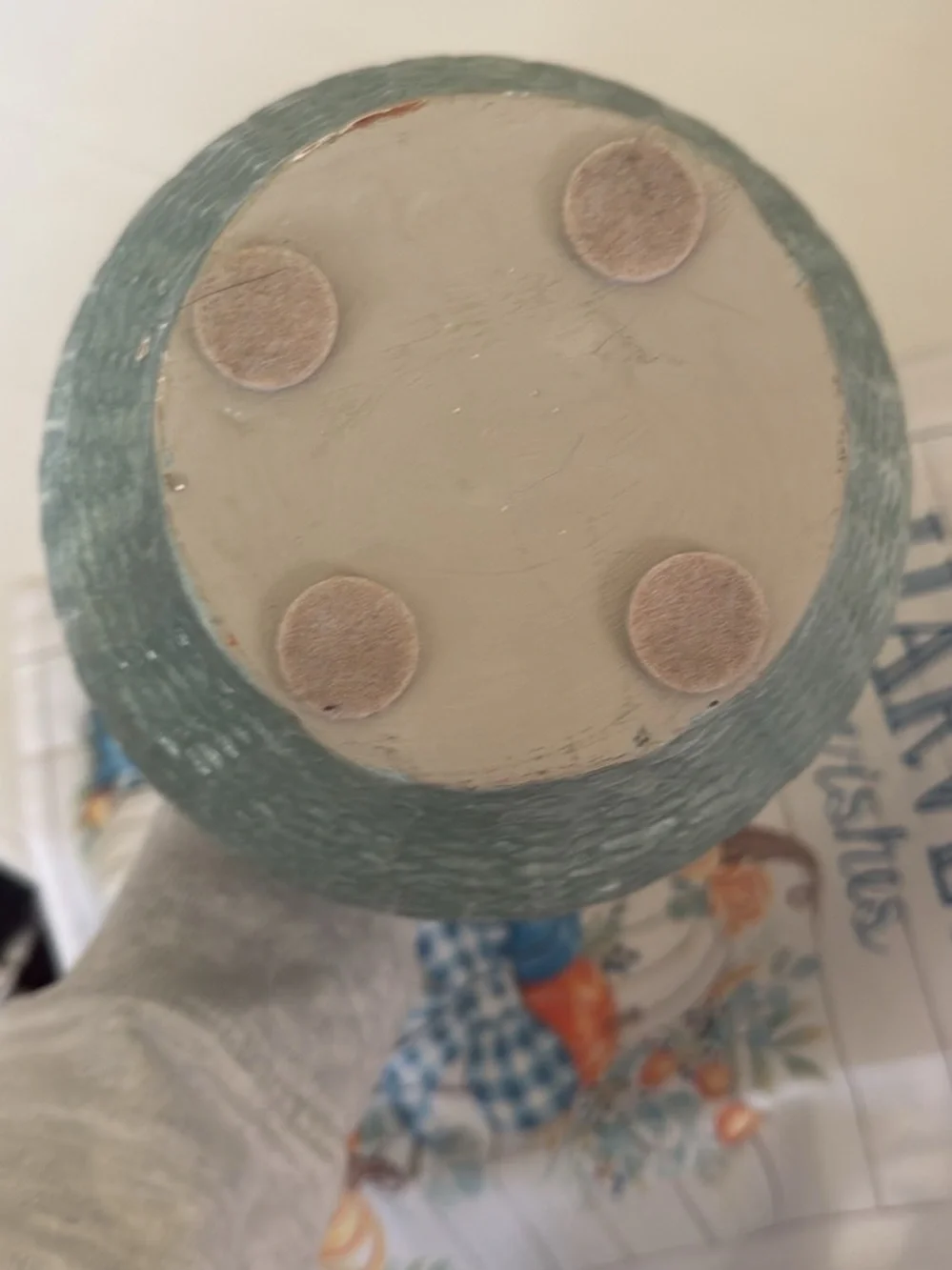 Handcrafted Textured Ceramic Vase in aqua Green